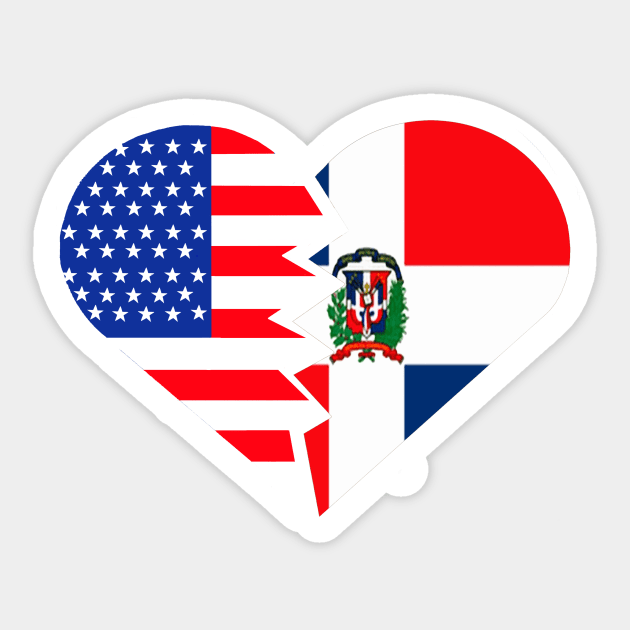 Republica Dominicana USA Flag Heart Spanish Teacher Hispanic Latino Sticker by hispanicworld
